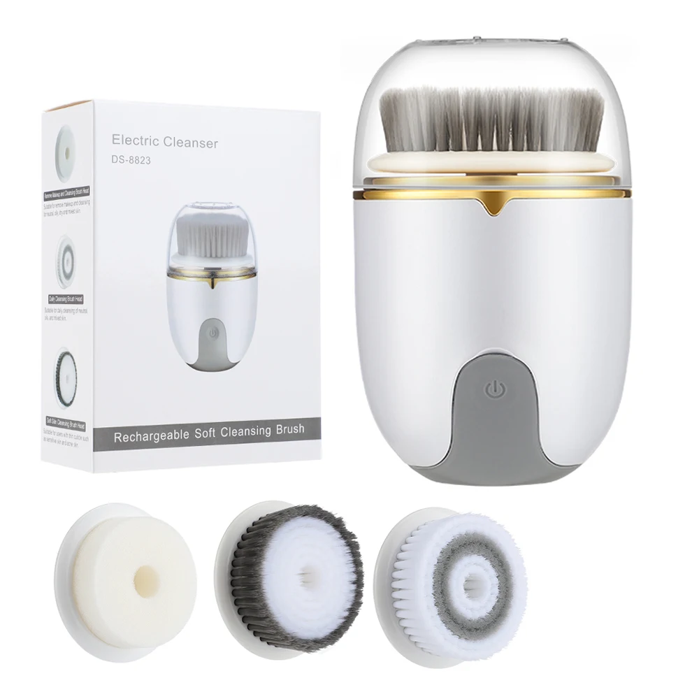 3 IN 1 Facial Cleanser Brush Electric Cleansing Face Brush 360 Rotate Automatic Brush Machine Deep Clean Tool Face Care