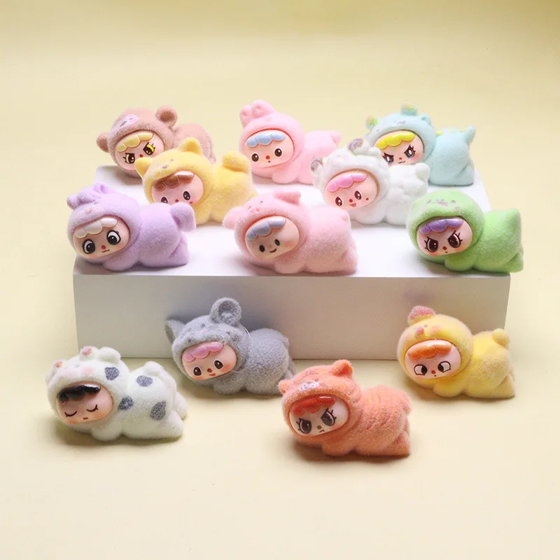 12 pezzi di piccoli animali che dormono, simpatici ornamenti da tavolo per cartoni animati