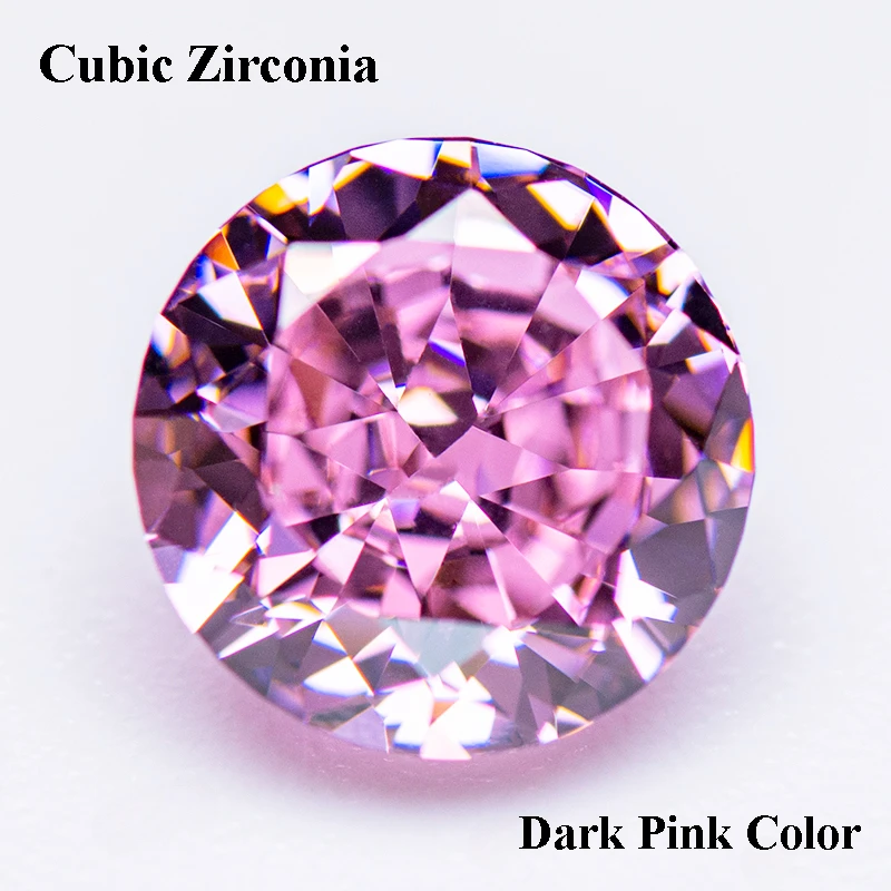 Cuentas de circonia cúbica con corte de hielo triturado, Color rosa oscuro, forma redonda, para fabricación de joyas, materiales de pulsera, sin certificado