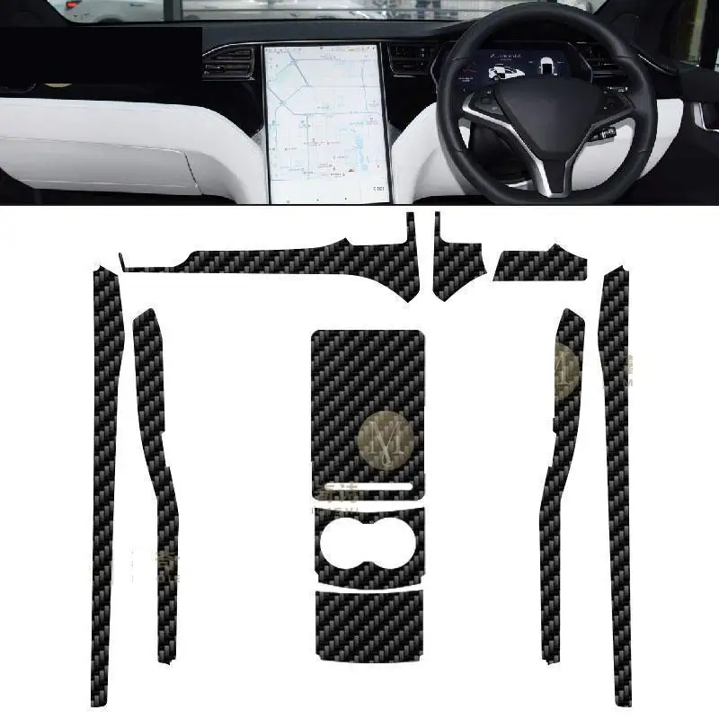 

For Tesla Model X S 2020-2023Car interior carbon fibre Film 5D PET Center console Anti scratch resist film Accessories refit PPF