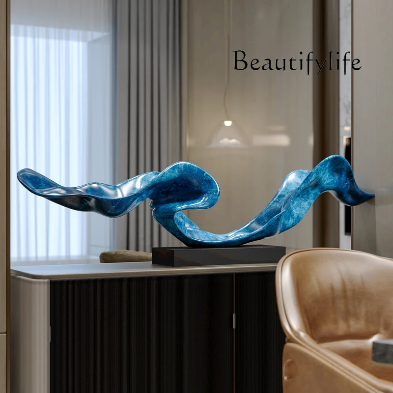 Modern abstract art large-scale sculpture entrance ornament light luxury villa hotel lobby soft decoration handicrafts