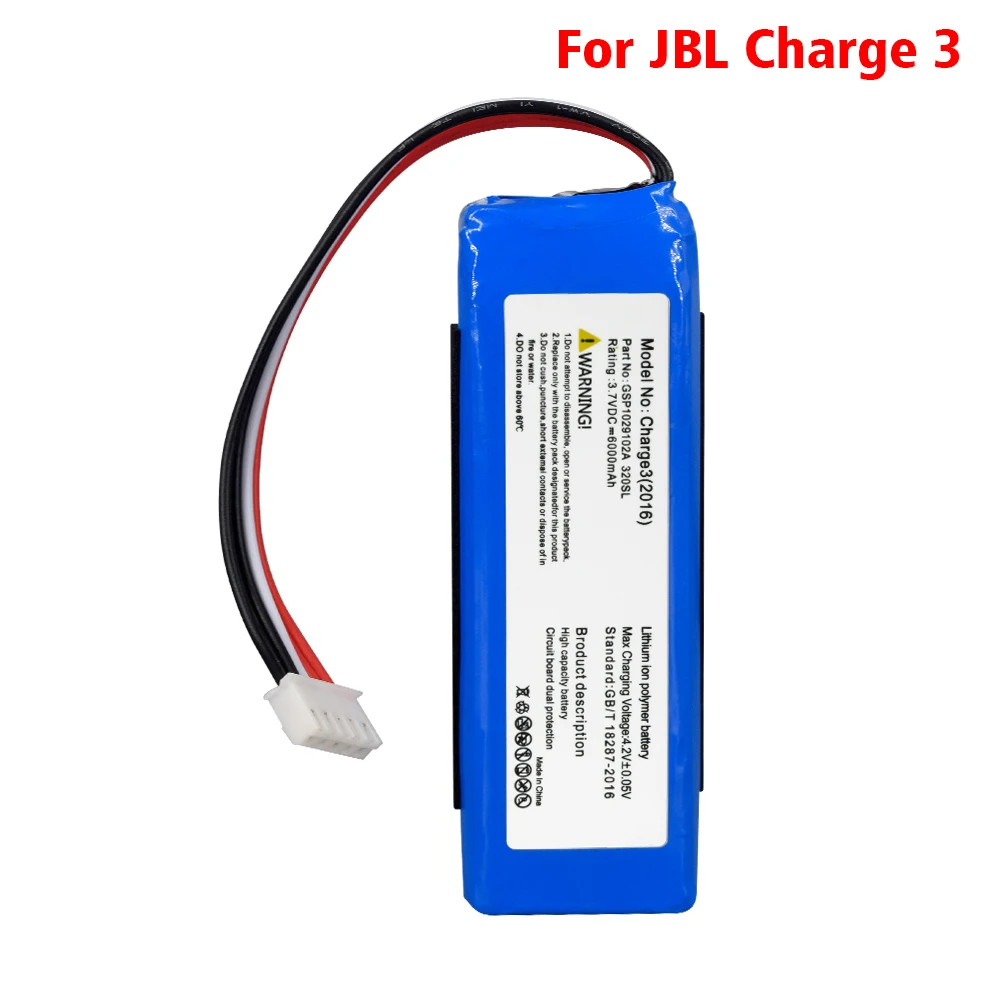 

CITYORK 3.7V 6000mAh 22.2Wh gsp1029102A Battery for JBL charge 3 Charge 2 + 2016 Version GSP1029102A