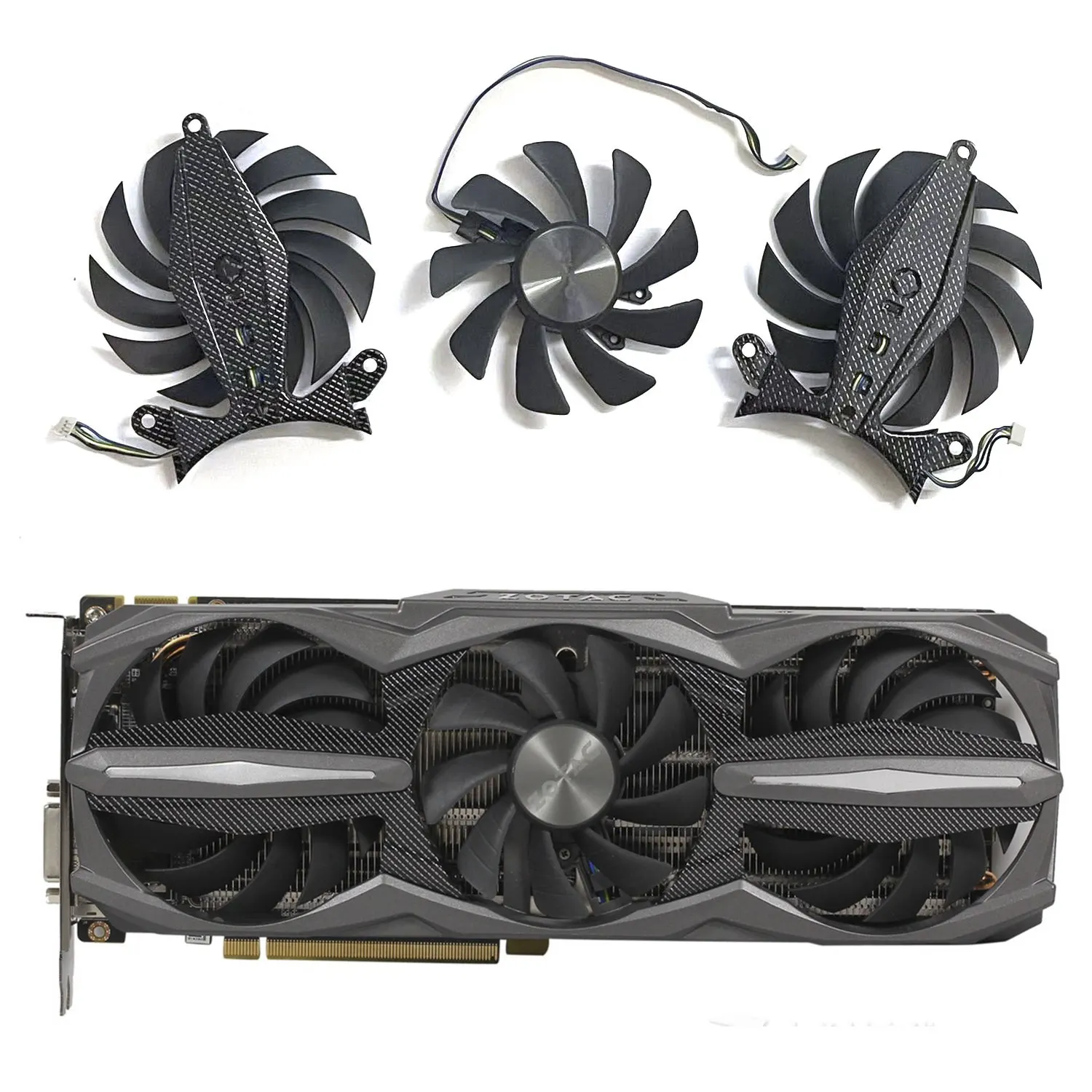 Kipas GPU 4PIN DC 12V 0,46a GTX1080 kipas GPU asli cocok untuk Zotac GTX1060 GTX1070 GTX1070ti GTX1080 Plus kartu grafik OC