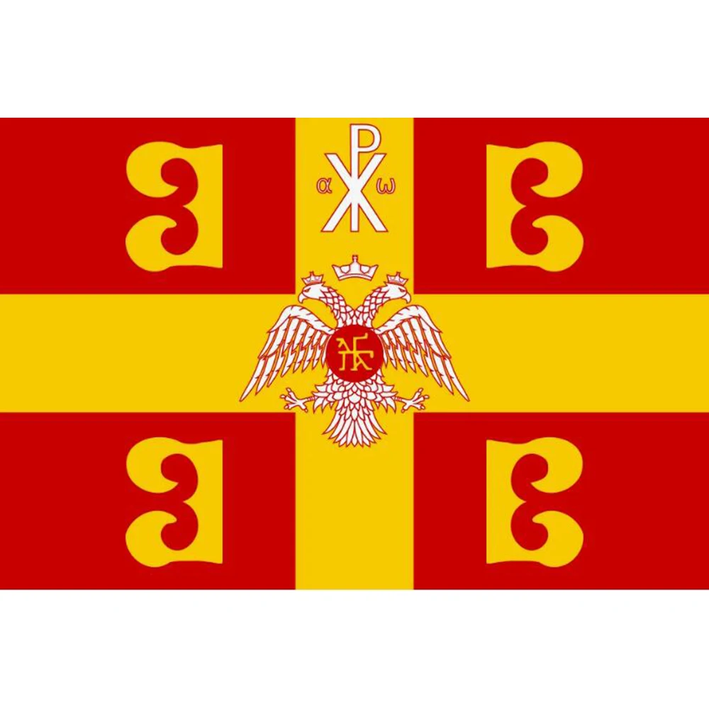 2X3FT 3 X 5 FT Byzantine Empire Flag White Background with Grommets Custom Home Polyester Banner