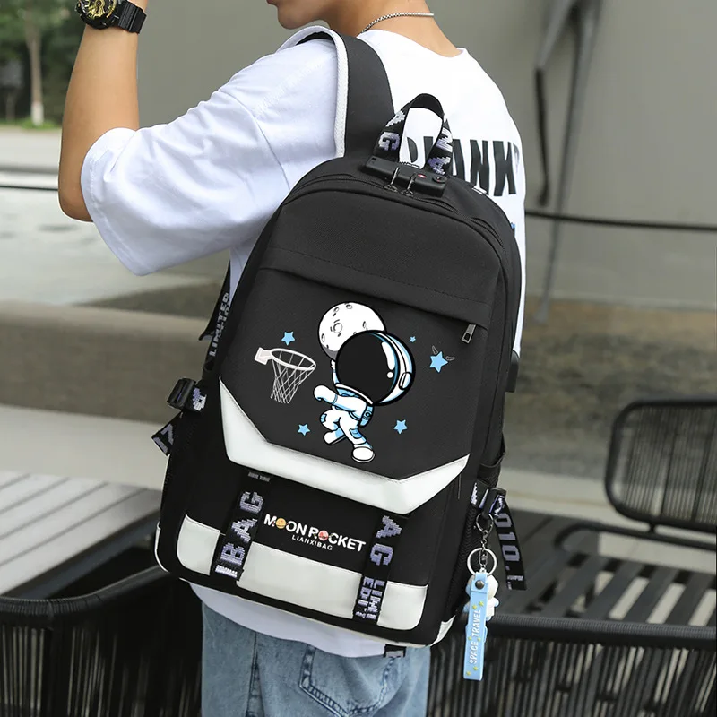 2024 New Kids Backpack Cartoon Astronaut Teenages Schoolbag Primary Waterproof Backpack Boys Girls Orthopedic Mochila Infantile