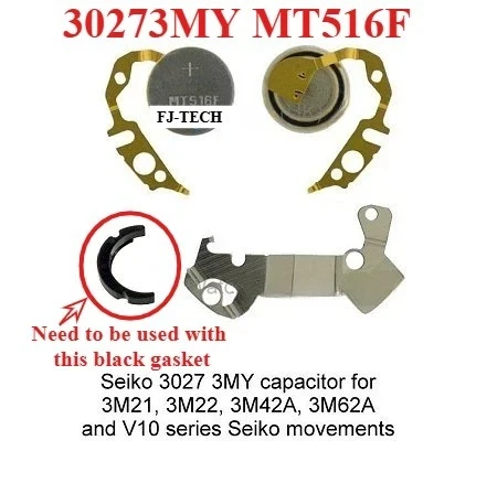 

30273MY MT516F 3027 3MY MT516 Seiko Watch Кинетическая энергия Перезаряжаемая батарея для механизмов серии 3M21 3M22 3M42A 3M62A V10