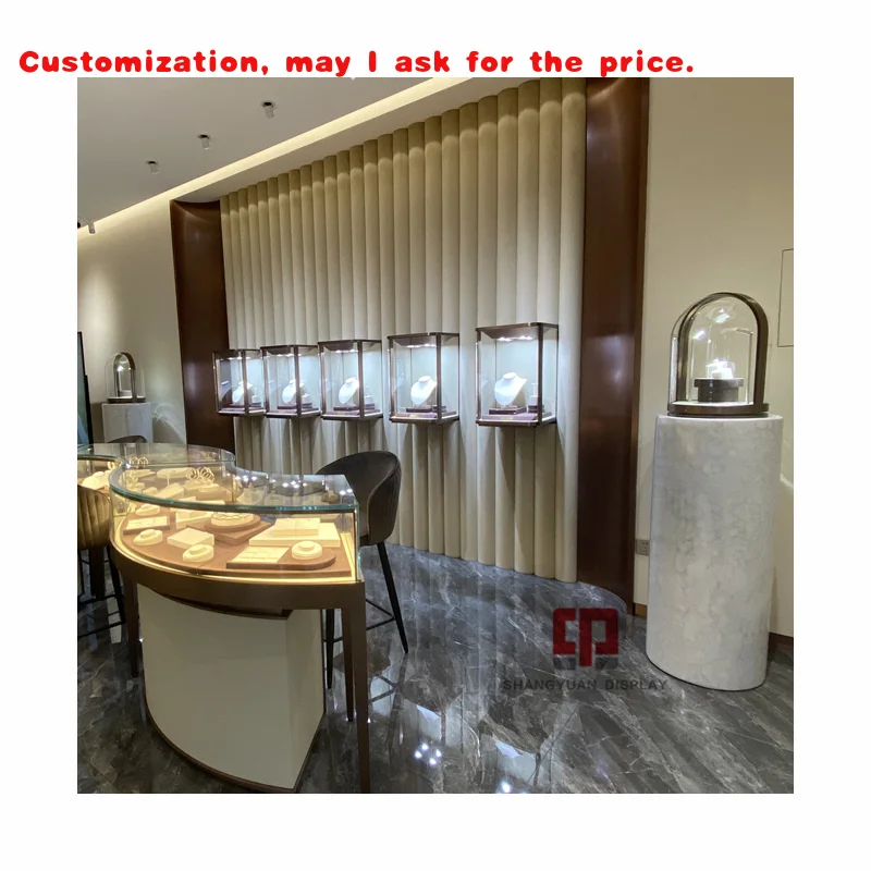 

Изготовленный на заказ металлический стеклянный шкаф-витрина из нержавеющей стали, роскошный ювелирный магазин, настенная витрина, витрина, производители на заказ