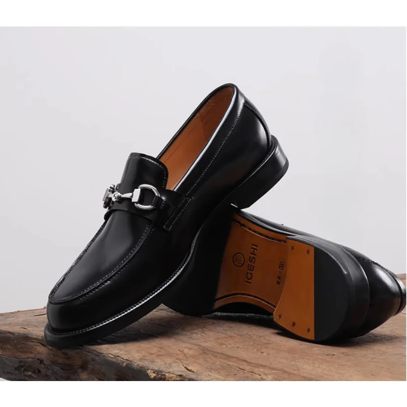 

Luxury Handmade Men Loafers Genuine Leather Sole Slip on Business Casual Shoes Design Men Dress Shoes