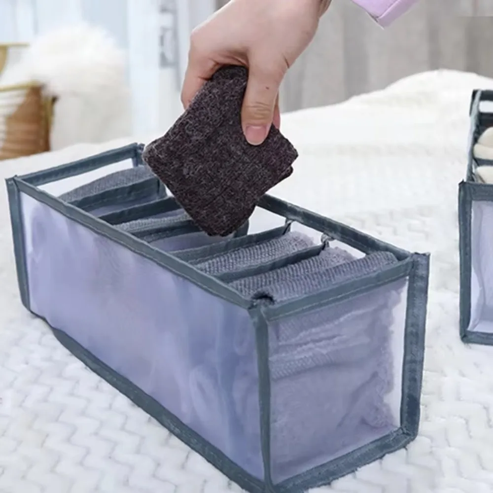 3PCS Foldable Bra Socks Panty Storage Boxes Set Space Saving Washable Home Organization Drawer Divider Cabinet Household