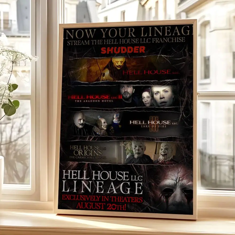 لوحات ملصق لفيلم Hell House LLC، مطبوعات ذاتية اللصق، ديكور غرفة النوم وغرفة المعيشة، هدية عتيقة
