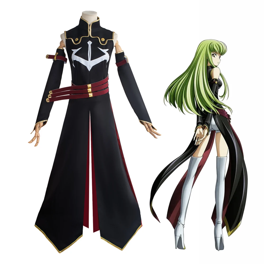 

C.C. Cosplay Costumes Black Dress Anime Lelouch of the Rebellion Role Play Uniform Halloween Carnival Party Outfit For Women