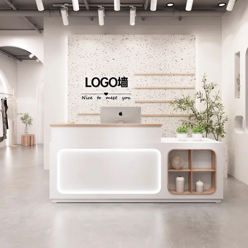 

Beauty Mostrador Negocio Commercial Furniture Checkout Counter Shelf Reception Desks home DecorCheckout Counter Reception Center