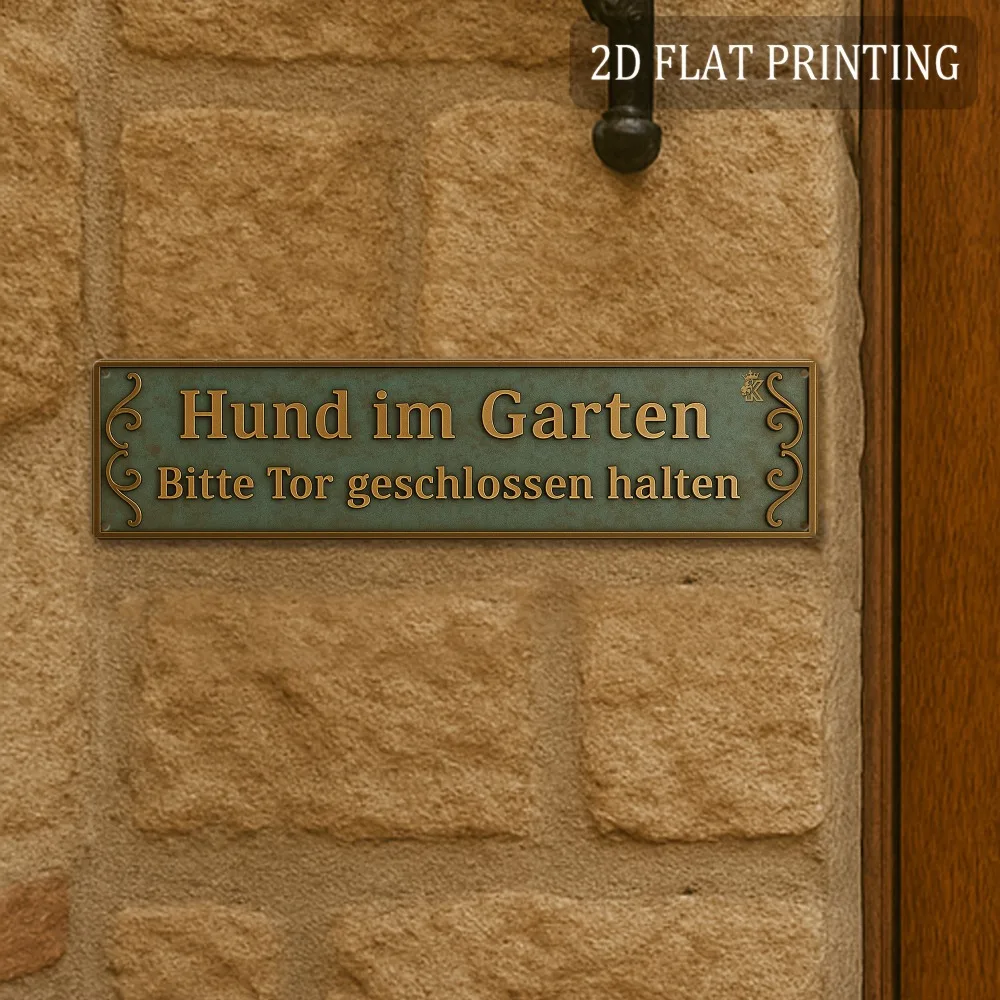 CIFBUY Vintage German Hund Im Garten Aluminum Wall Art 8x8 Inch Waterproof Rustproof Metal Decor for Home Yard Garden Indoor