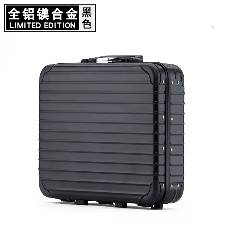 Suitcase All Aluminum Alloy Password Box All Metal Document Safe Toolbox Law Enforcement Case Briefcase Cash Box