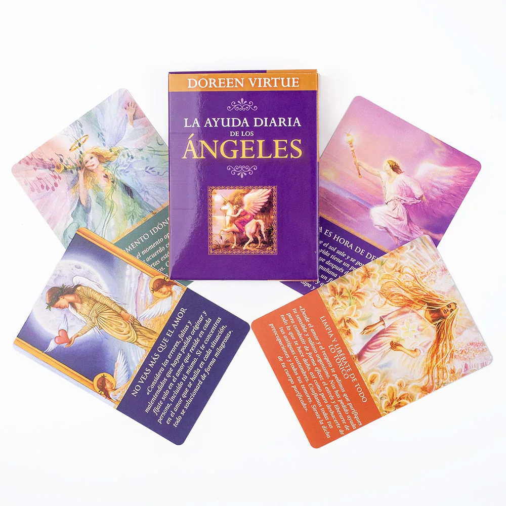 

44Pcs Daily Guidance Oracle Tarot Card Angelic Wisdom Card Game Spanish Version Fate Divination Tarot Board Playing Game