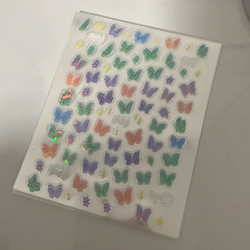 

1 шт. Наклейки-бабочки, красочные наклейки-бабочки в стиле фей, плоские наклейки для DIY-дневников, скрапбукинга, декора канцелярских товаров