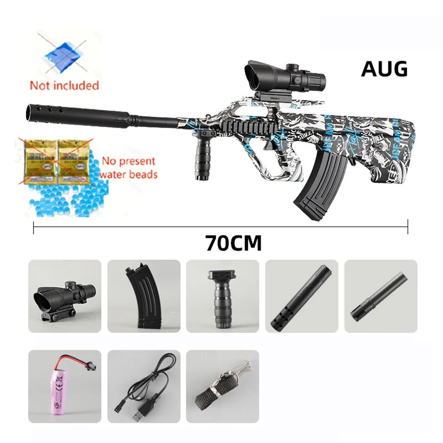 새로운 8월 수동 올인원 배터리 충전 케이블 게임 모델과 동일한 야외 가족 활동 하이드로겔 장난감 총