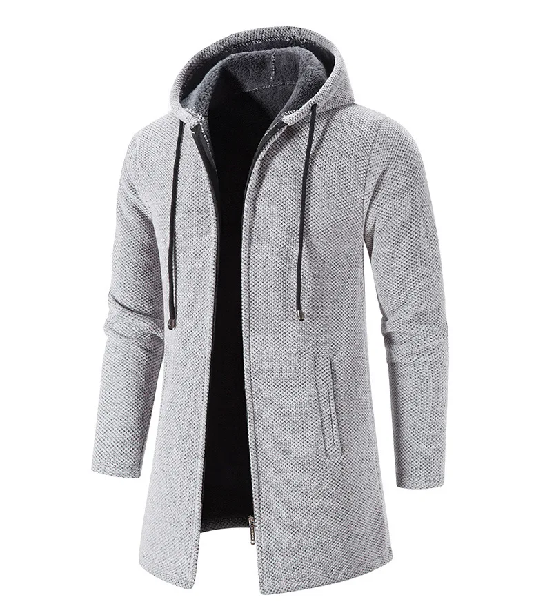 Men\'s Sweaters Coat Autumn Winter New Hot Warm Zipper Medium Long Cardigan Sweaters Man Casual Knitwear Sweatercoat mens clothes