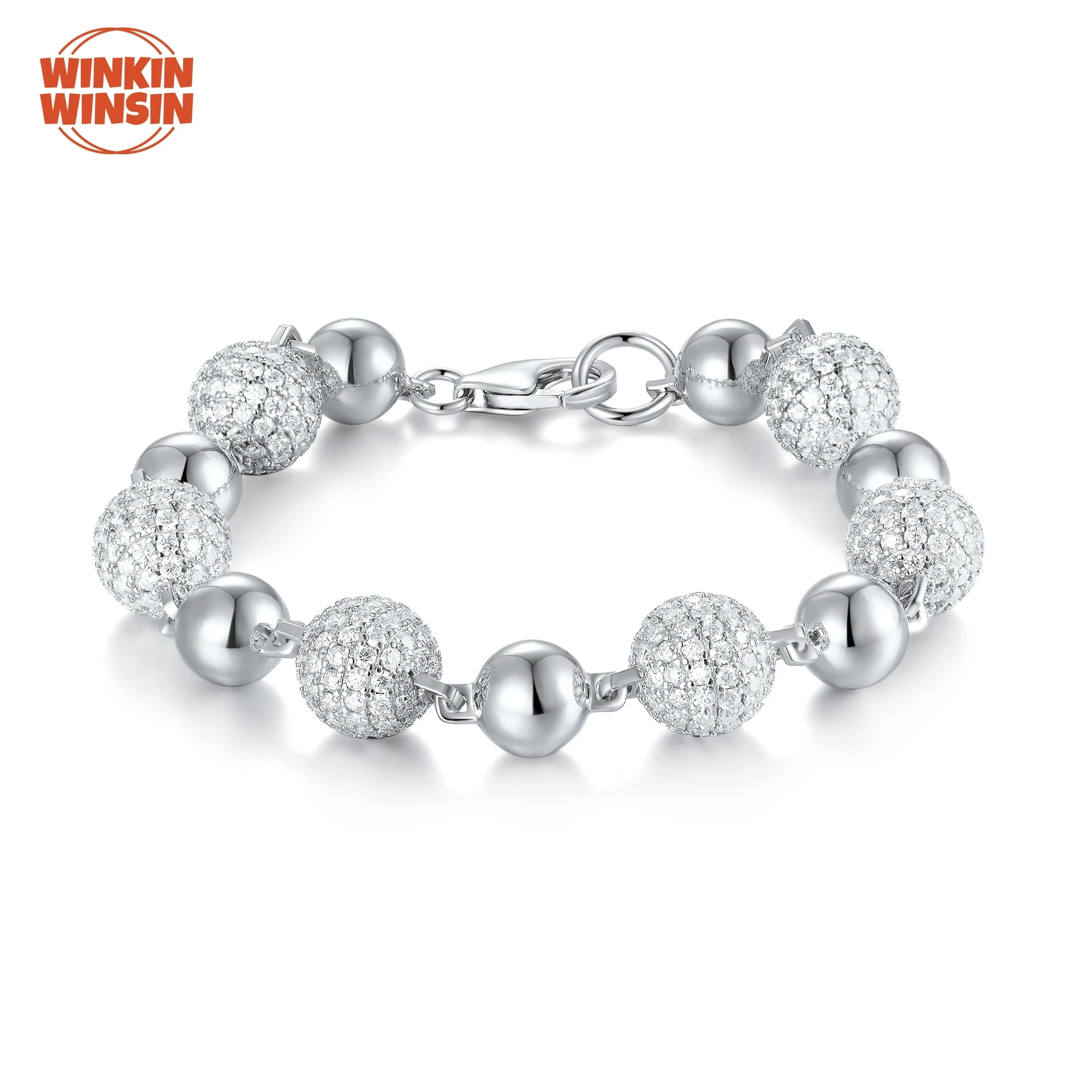 

Winkin Winsin Designer S 925 Sterling Silver Bangle GRA Certificate Bracelet For Women Moissanite Rotundity Bracelet Jewelry