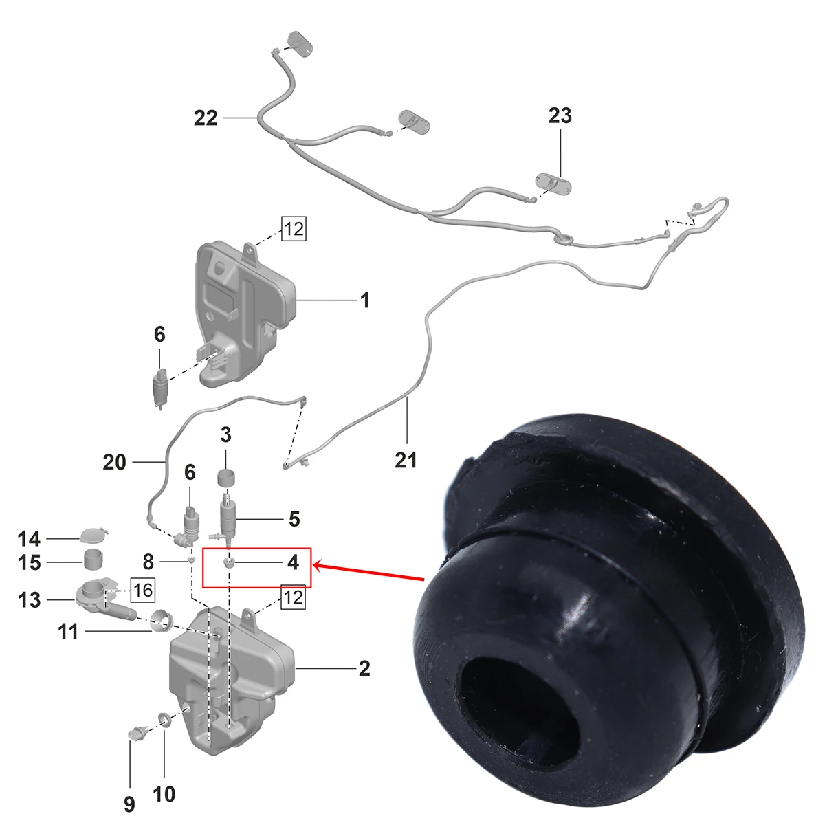 

Windshield Washer Headlight Pump Seal Water Reservoir Gasket Grommet Mount Rubber Cap Clip Plug For Skoda Enyaq 5A Fabia Octavia