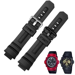 Resin Strap for Casio G-SHOCK AW-591 AW-590 AWG-M100 101 Men Sport Waterproof 16mm Replacement Bracelet Band Watch Accessories