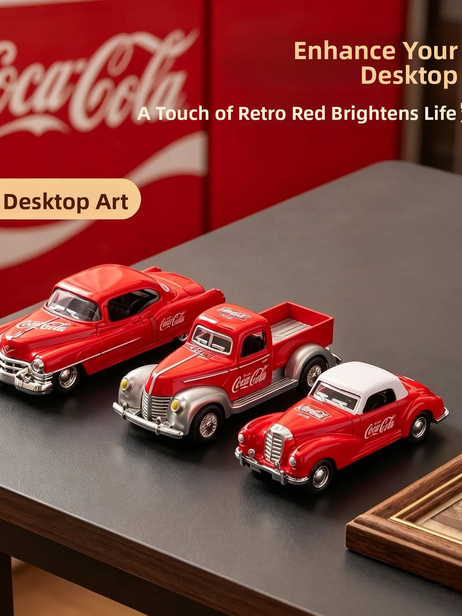 Retro Red Alloy Car Model Toy Cola Color Scheme Decoration Boys Car Miniature Collectible Finished Product from Mainland China
