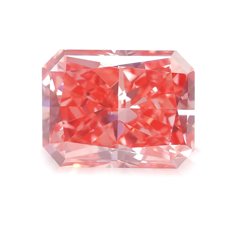 Cadermay GEMID Certificate CVD Light Pink 1ct 1.2ct Fancy Vivid Pink VVS1 Raddiant Shape Lab Grown Diamond For Jewelry Making