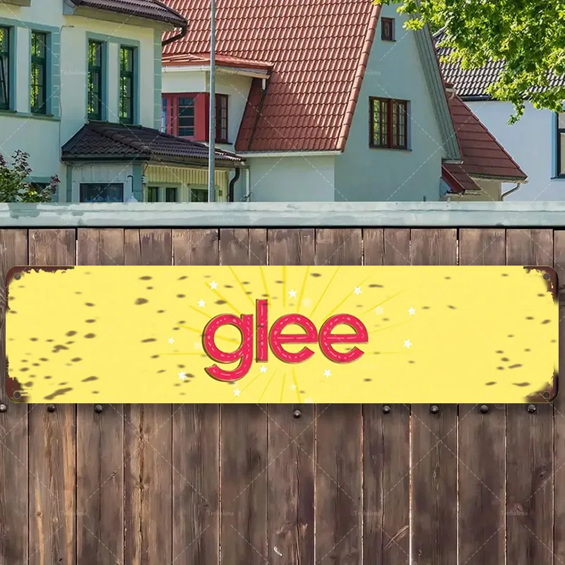 

1 шт. металлический знак, 4x16 дюймов "Ретро "Glee" знак в винтажном стиле настенное искусство для домашнего декора"