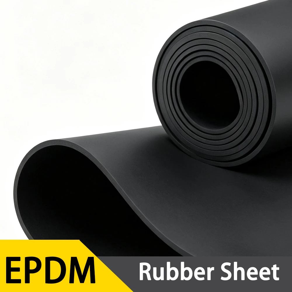 1PCS Thick 1-6mm EPDM Rubber Sheet Black Strips Flat Seal Strip Easy-Cut DIY Gasket Sealing Padding Reduce Vibration Mat