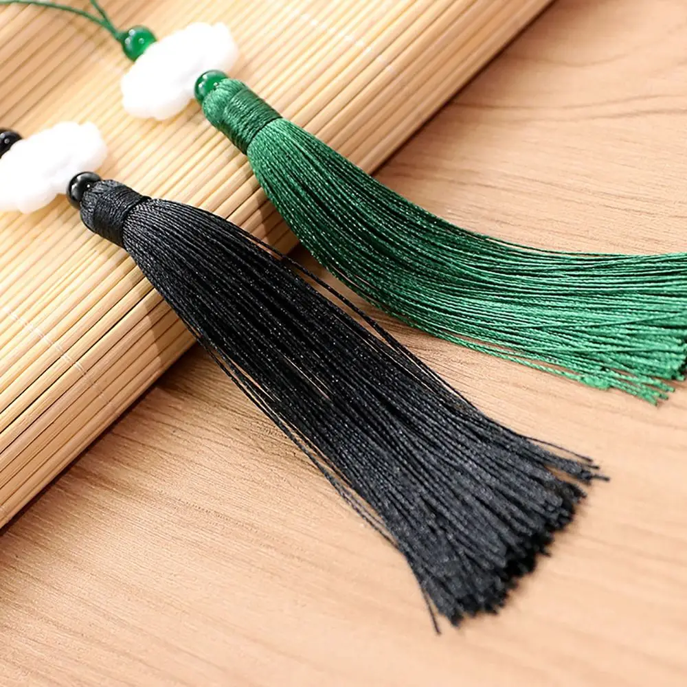 1Pcs Ancient Chinese Style Knot Jade Beads Tassel Fan Falling Ornaments Hanfu Decorative Silk Tassels Lotus Tassels