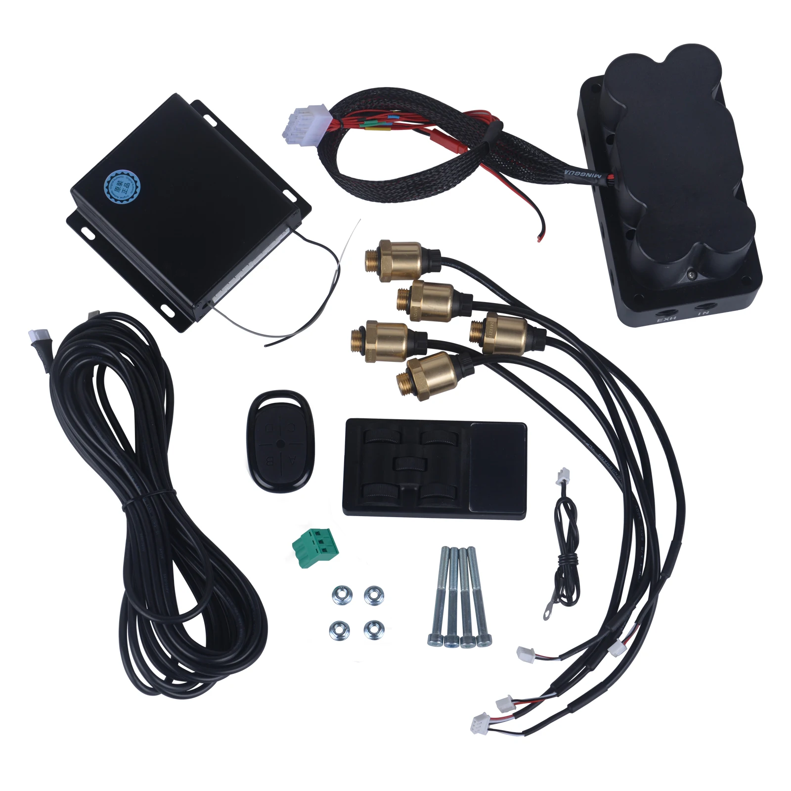 

Universal New DC12V 200PSI Pneumatic air Suspension System Control Solenoid Manifold Valve With Handle Controller LD4P4