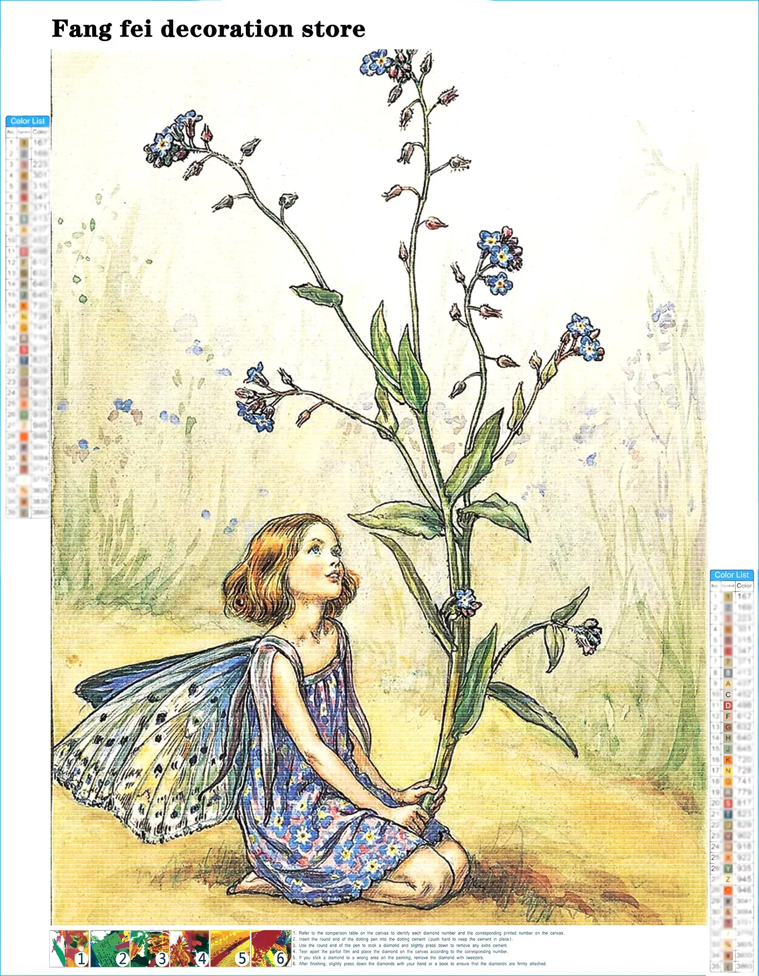 Famoso pittore Cicely Mary Barker Art Diamond Painting bambini Flower Fairy punto croce ricamo immagine mosaico Home Decor