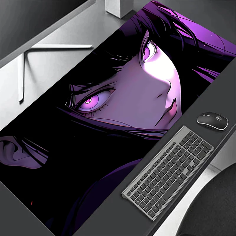 Anime Girl Purple Desk Mat Mouse Pad Office Gaming Laptop Mouse Mats Kawaii Girls Mousepad Kawaii Deskmat Large Gamer Big Carpet