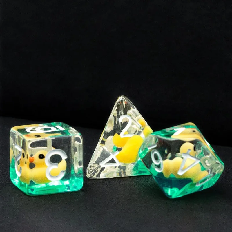 

Dice Set, Polyhedral Dice Set Filled with Animal, D&D Dice for Dungeons and Dragons Role Playing Game (Yellow Duck)