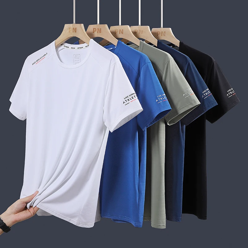 

Мужская летняя футболка из настоящего шелка, 2 шт., легкая дышащая спортивная футболка Qui Dry, большой размер, для тела, Faion Sun Prote...