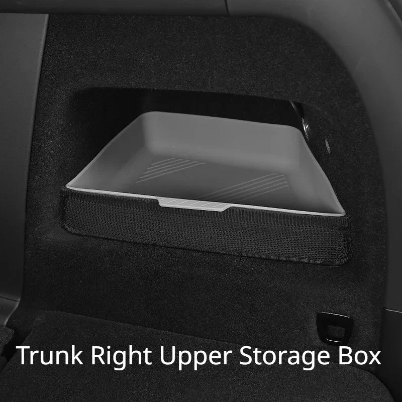 For Tesla Model X Trunk Storage Box 3pcs Set Silicone Trunk Side Storage Partition Stowing Tidying Car Interior Accessories 2023