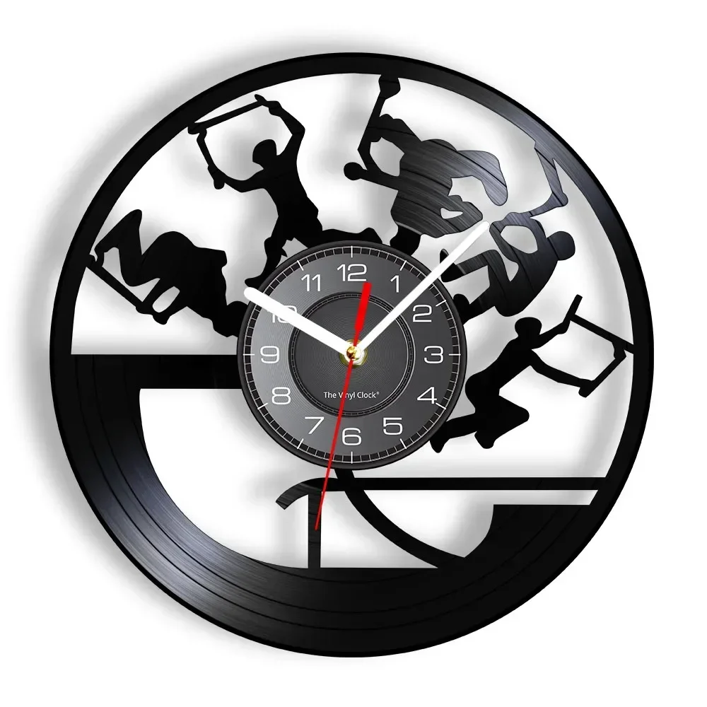 Freestyle Stunt Scootering Vinyl Album Re-purposed Record Clock Cool Sports Skateboard Wall Watch with LED Illumination Artwork