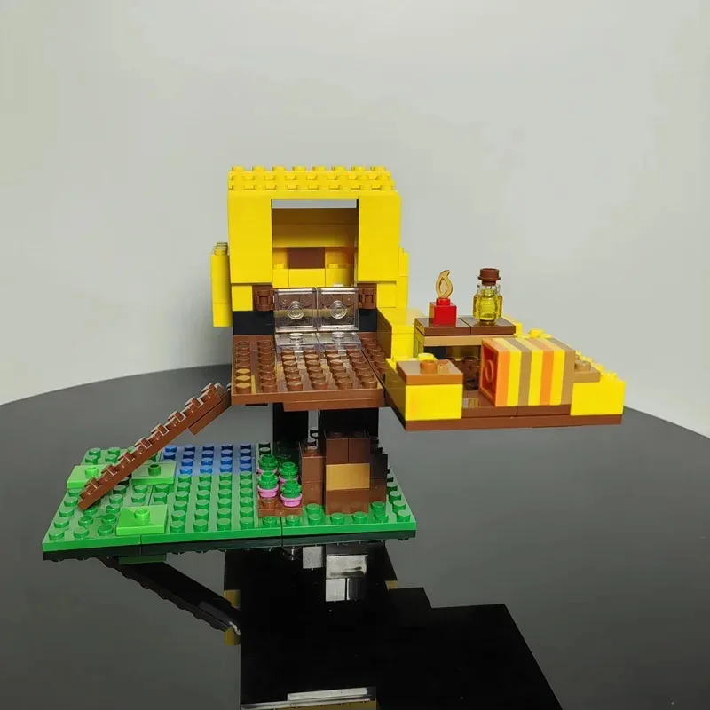 블록 161PCS 건축 창의적 모델 장식품 나의 세계 벌집 소년과 소녀 조립 장난감 선물 21241