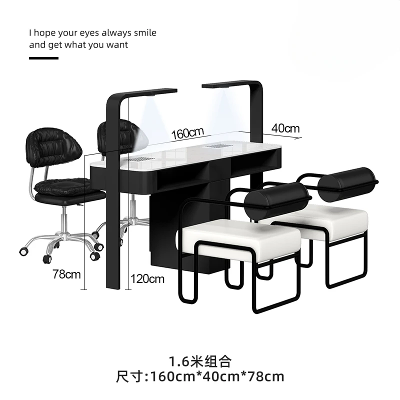 SGF marble high power with vacuum cleaner nail salon table full set