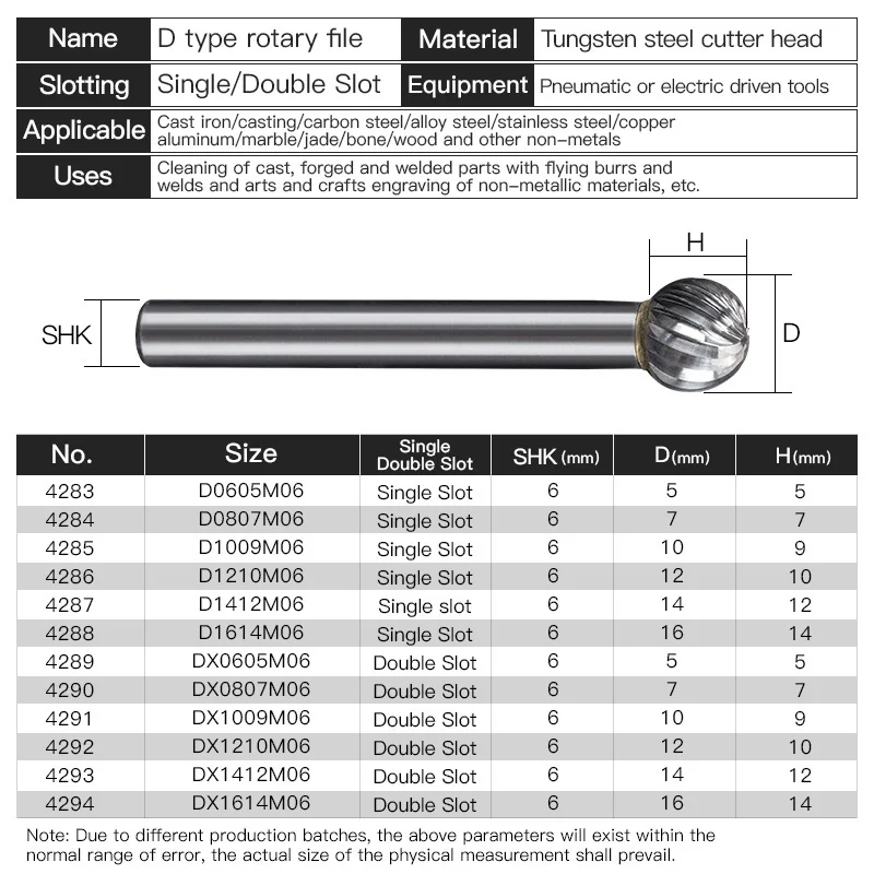 Imagem -06 - Lidiao Arquivo Rotativo mm Haste d tipo Metal Aço Moagem Burr Broca Carbide Carving Fresa Rasp Ferramenta de Mão mm 16 mm