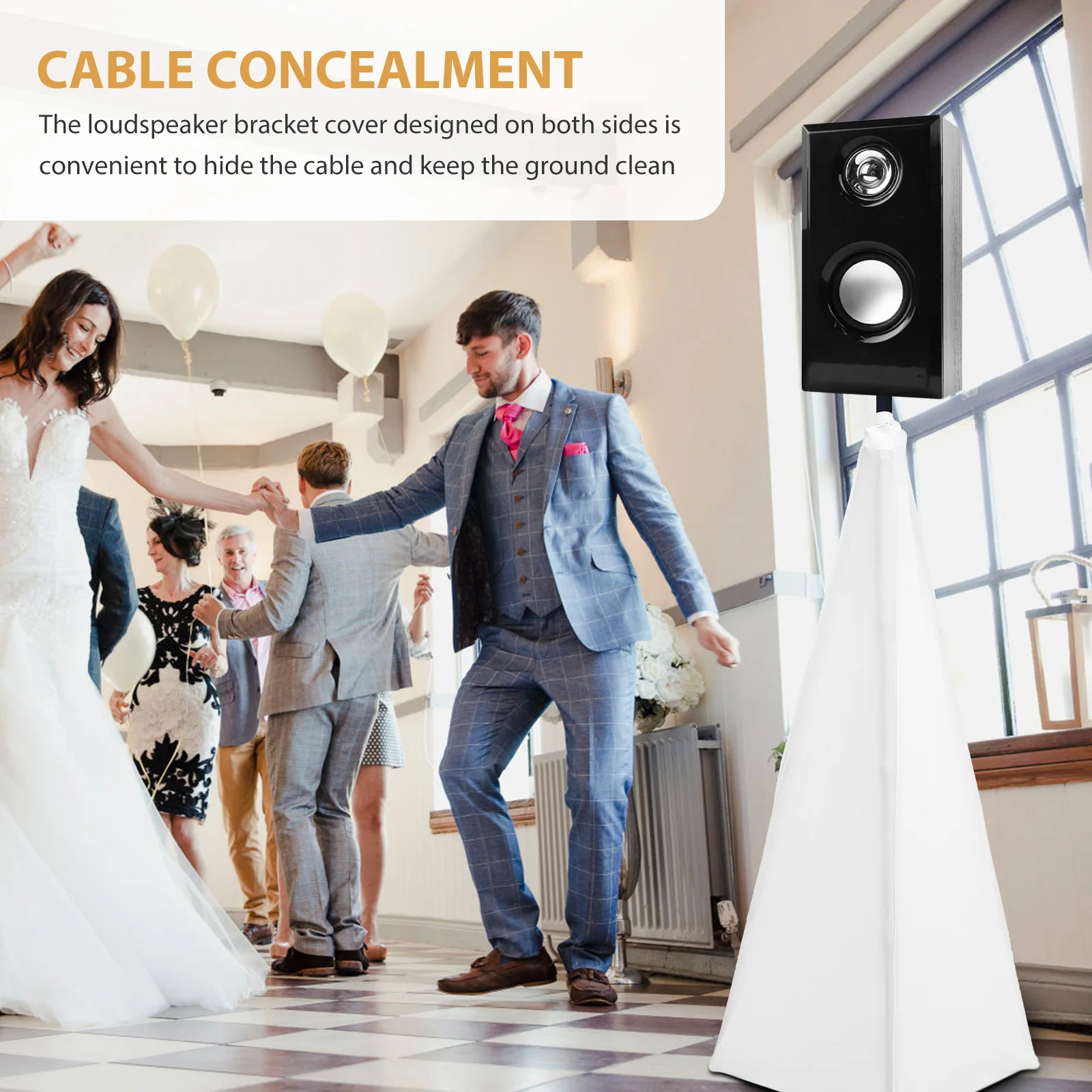 

Stylish Speaker Stand Cover Tripod Skirt Protector Stage Accessory Shading Sleeve Polyester Cloth Durable Elastic Fabric Banquet