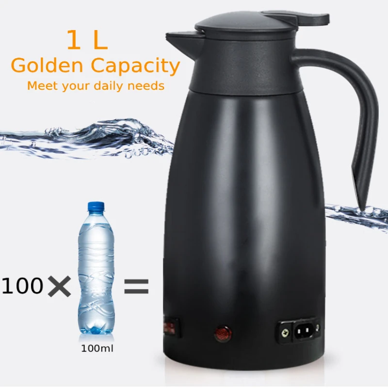 

Arier Car Electric Kettle 12V/24V DC 1000ML Multicooker 120/200W DC kettle for Truck Kitchen & Travel RV Camping