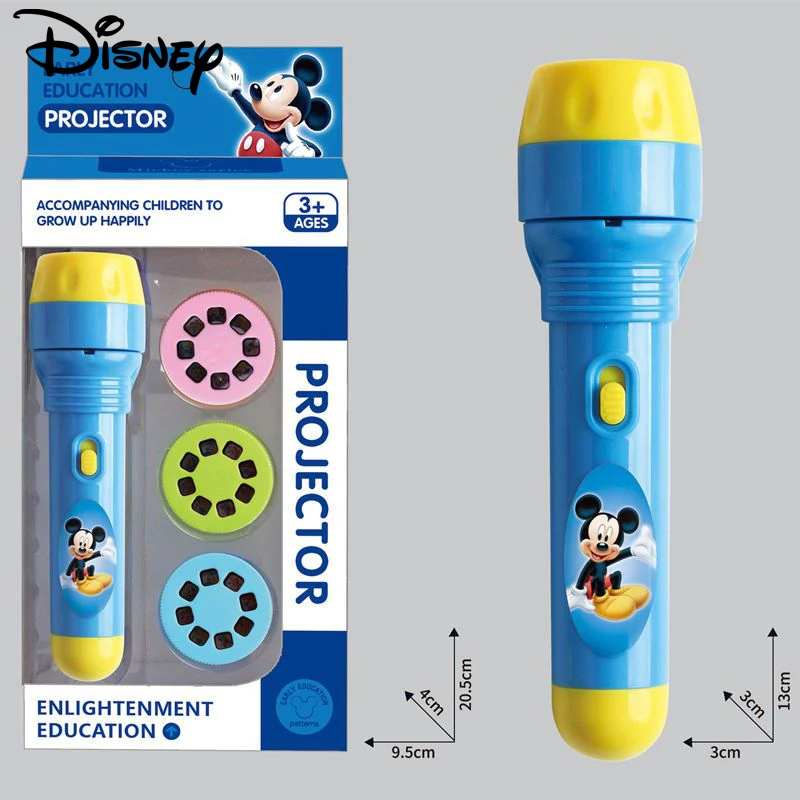 Disney Mickey Cartoon Creativity Toy Children Torch Lamp Flashlight Projector Toy Anime Flashlight Projector Torch Lamp Toys New