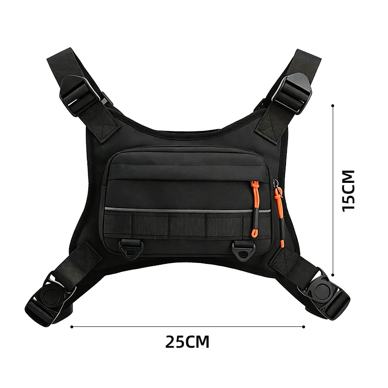 Motorcycle riding storage bag - Snapback backpack - Sports chest pocket - Lightweight front chest bag - Running vest bag