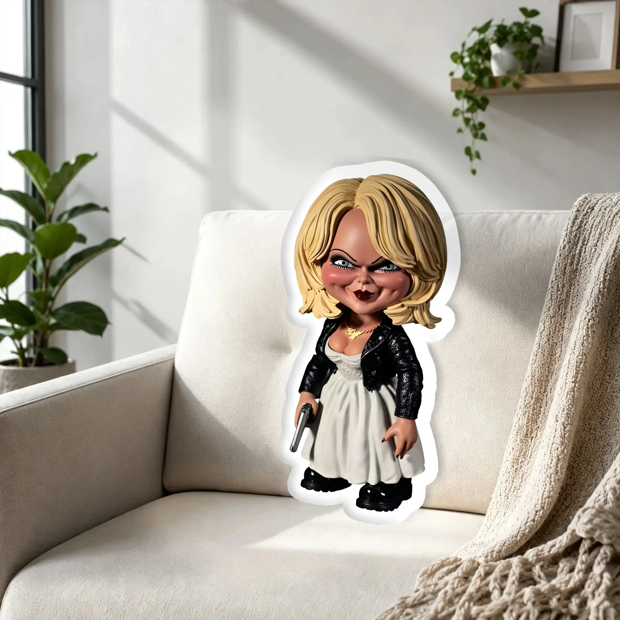 Custom B-Brides of Chuckys Pillow Cushion Double Sided Horror Movie Home Decoration Salon Personalized Plush Pillows for Sofa