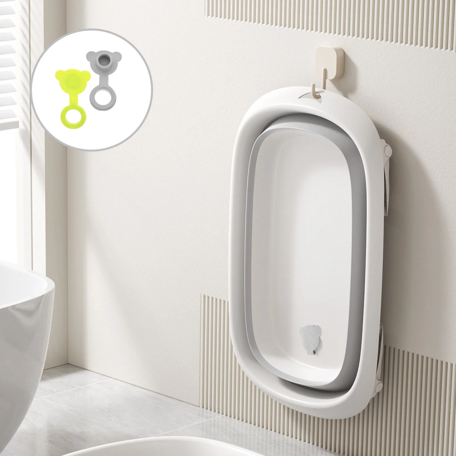 2Pcs Bath Tub Accessories - Silicone Bath Stopper Plug - Leakproof Tub Drain Cover for Foldable Portable Bathtubs -