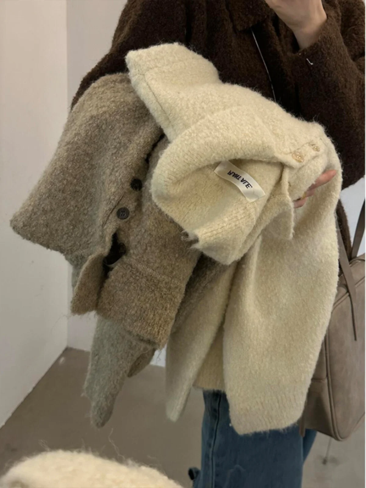 Pull tricoté à col japonais pour femme, vêtement amincissant, décontracté, coupe ample, automne hiver