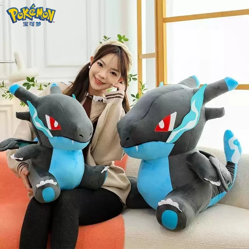 30/50/65cm Pokemon Charizard Plush Toy Black Flame Dragon Doll Soft Hug Pillow Anime Collectible Figure Bedroom Decor Gifts