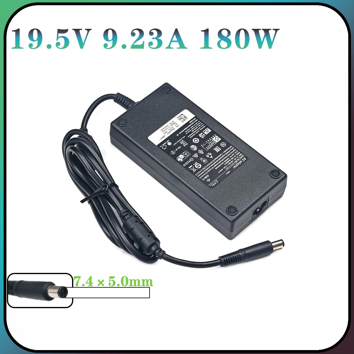 180W 19.5V 9.23A 7.4*5.0mm Laptop Adapter for Dell Precision M4600 M4700 M4800 Alienware 13 R3 Charger Master G15 G16 DA180PM111