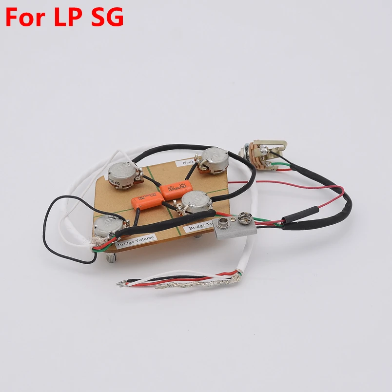 

1 Set Electric Guitar Active Pickup Wiring Harness for LP SG ( 4x TQ 25K Pots + 1x Jack )